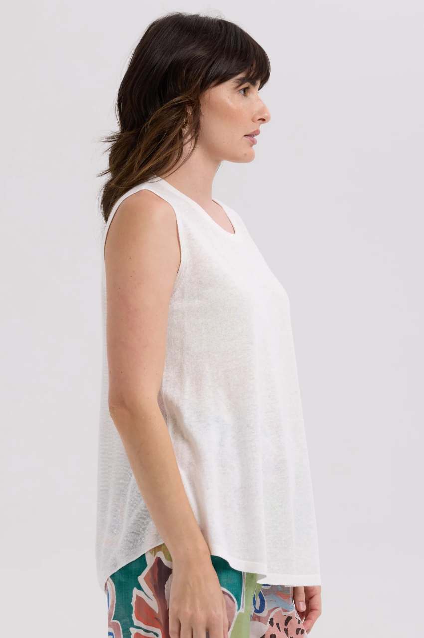 LD & Co Linen A-Line Top - White