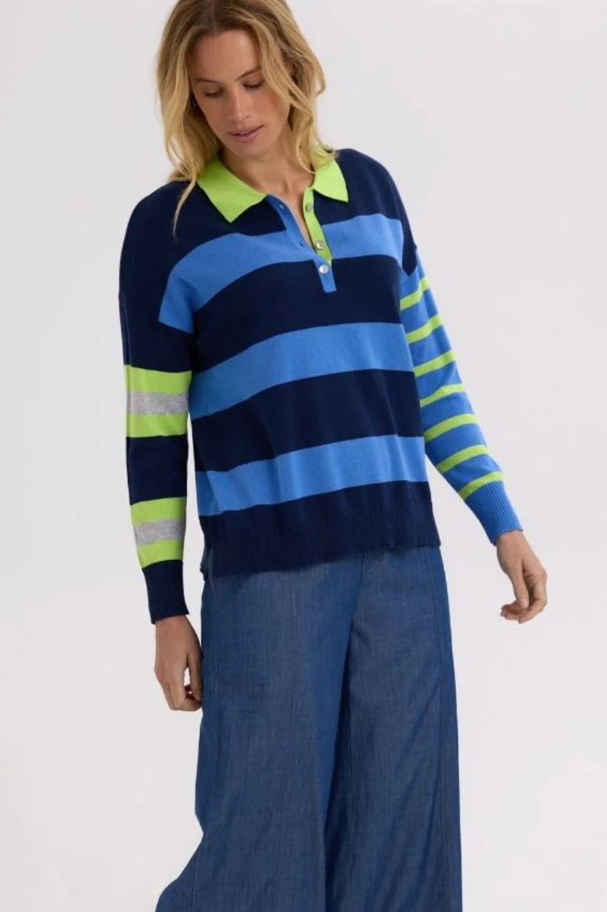 Zaket & Plover Blah Blah Rugby Top - Navy