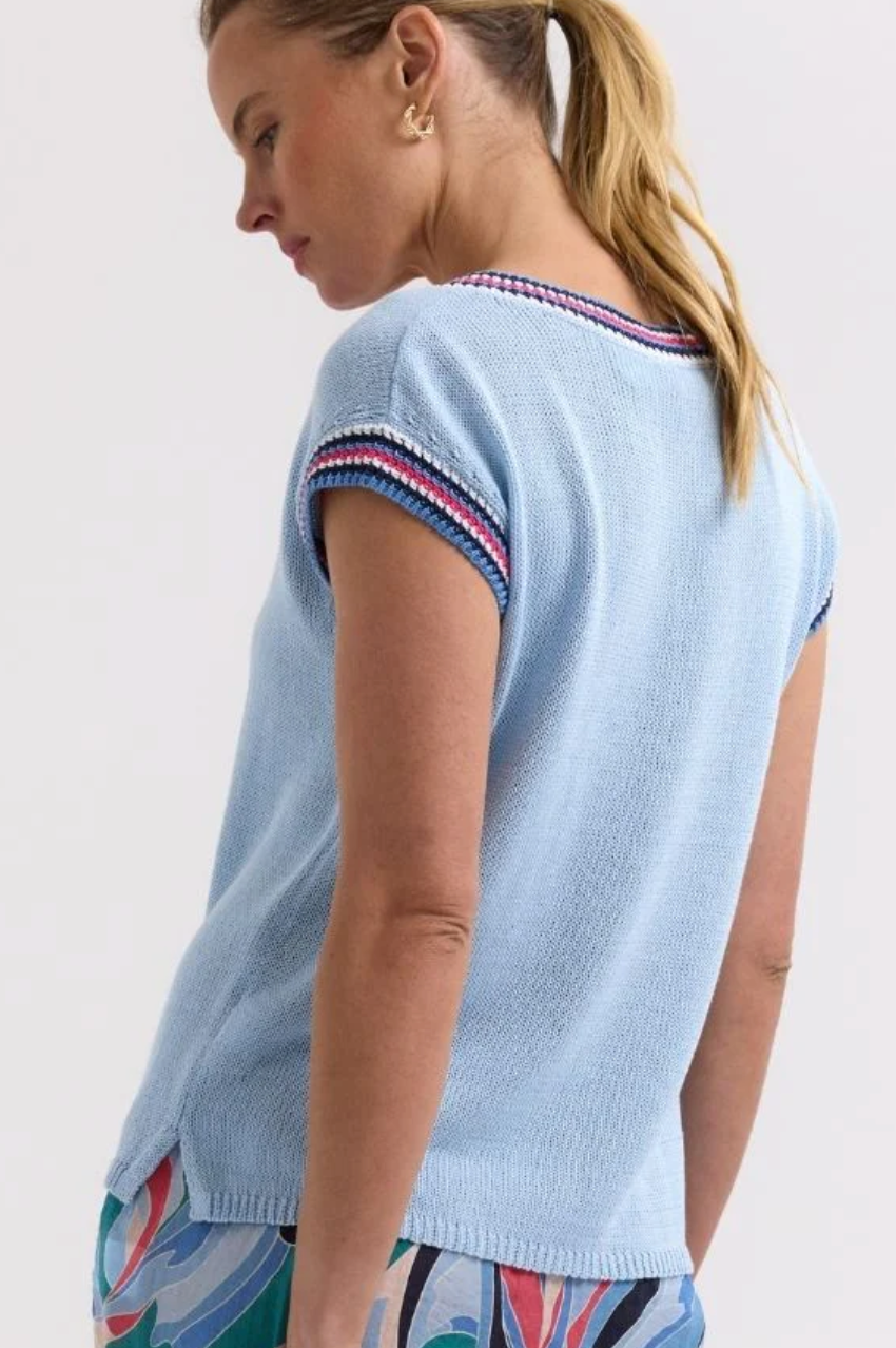 Z&P Stripe Trim Top - Powder
