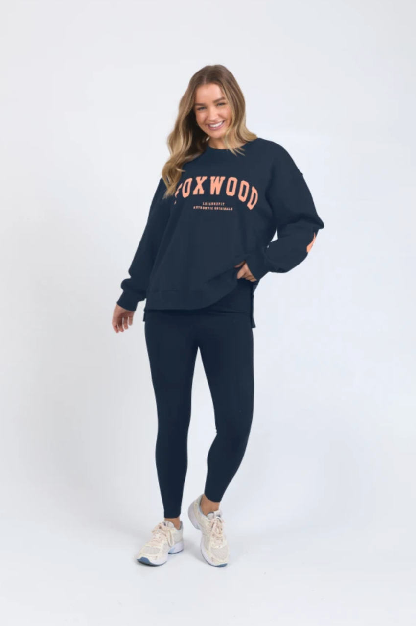 Foxwood Interval Crew - Navy/Peach