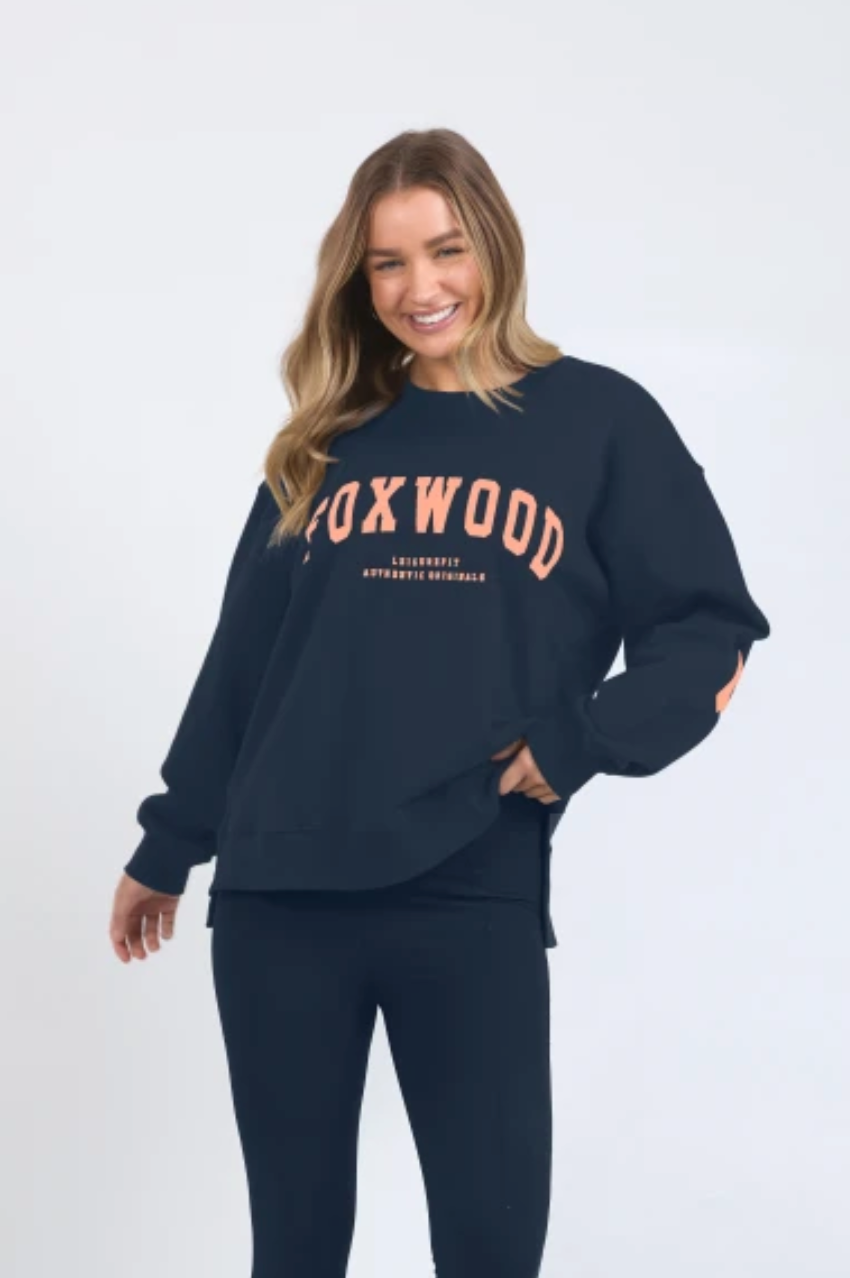 Foxwood Interval Crew - Navy/Peach