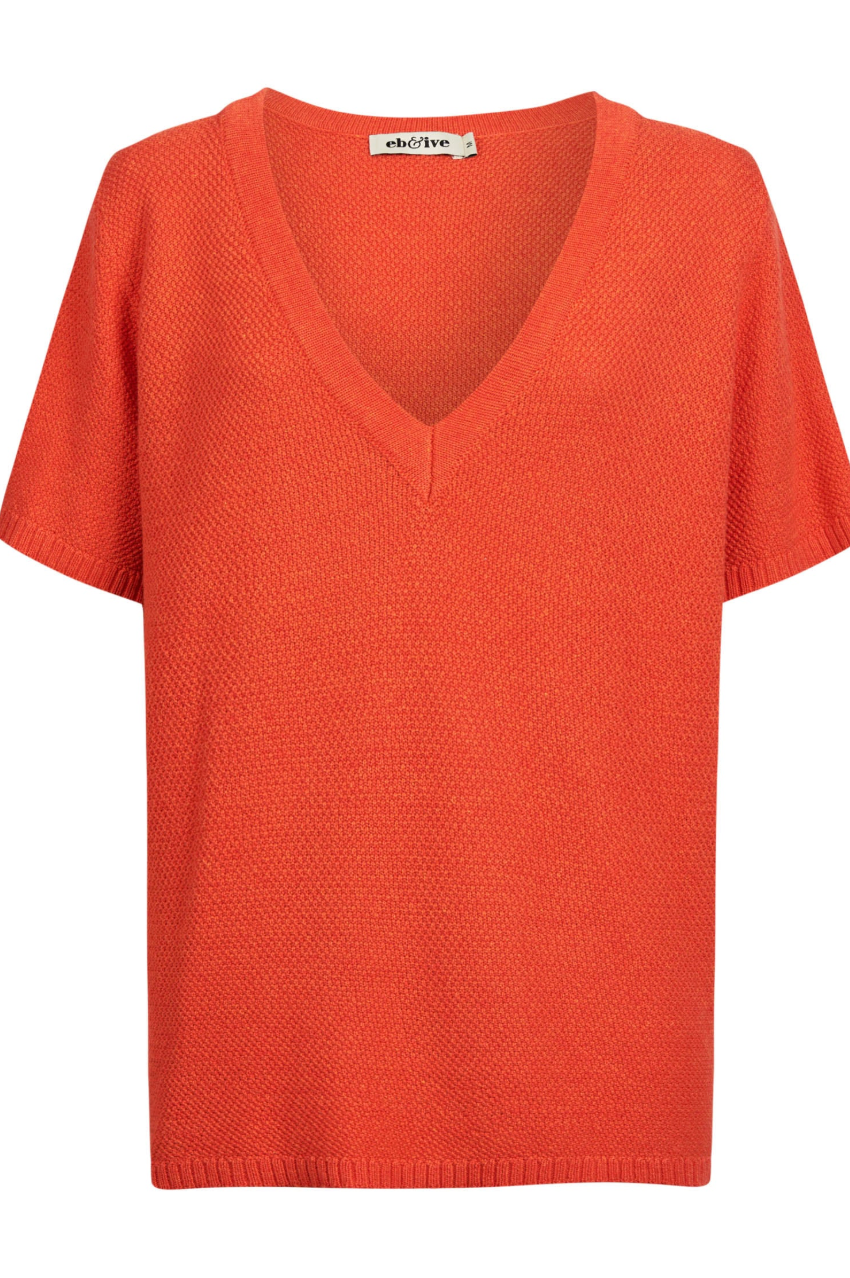 Artemis V Knit Top - Coral