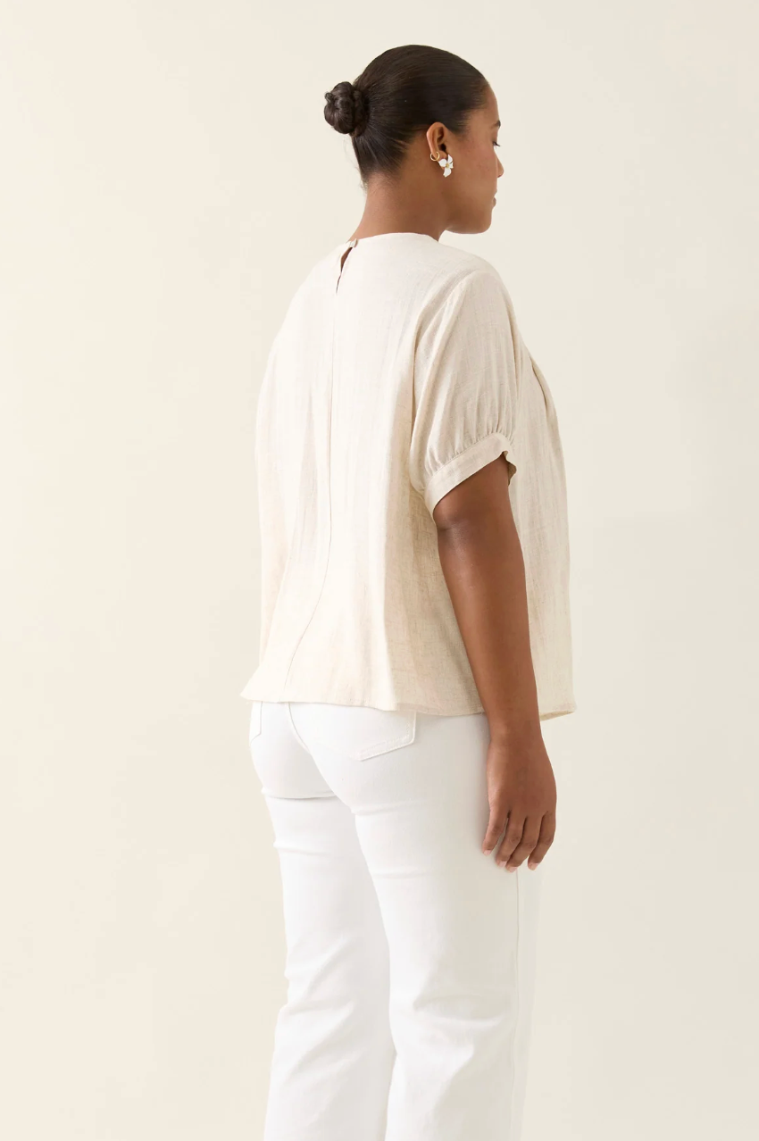 Ingrid Pleat Top - Canvas