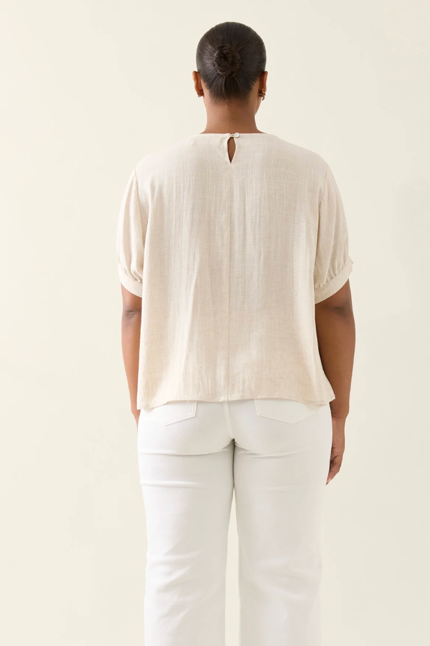 Ingrid Pleat Top - Canvas