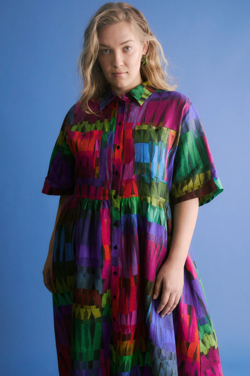 Elk Llinen Light Dress - Lind Dark Print