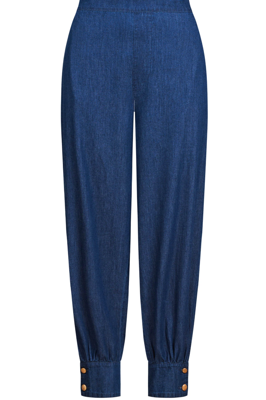 Melenia Denim Crop Pant - Indigo