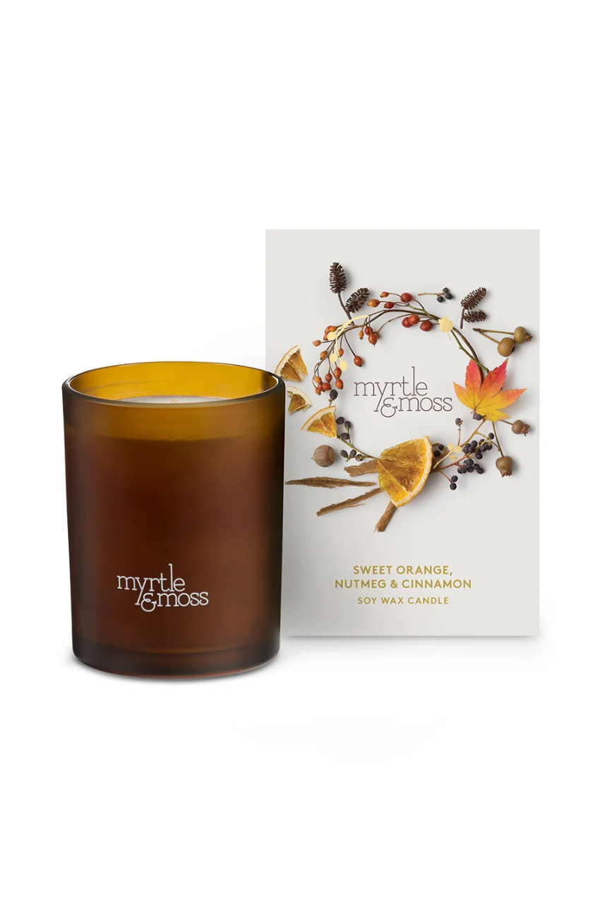 Xmas Candle - Sweet Orange, Cinnamon & Nutmeg (white)