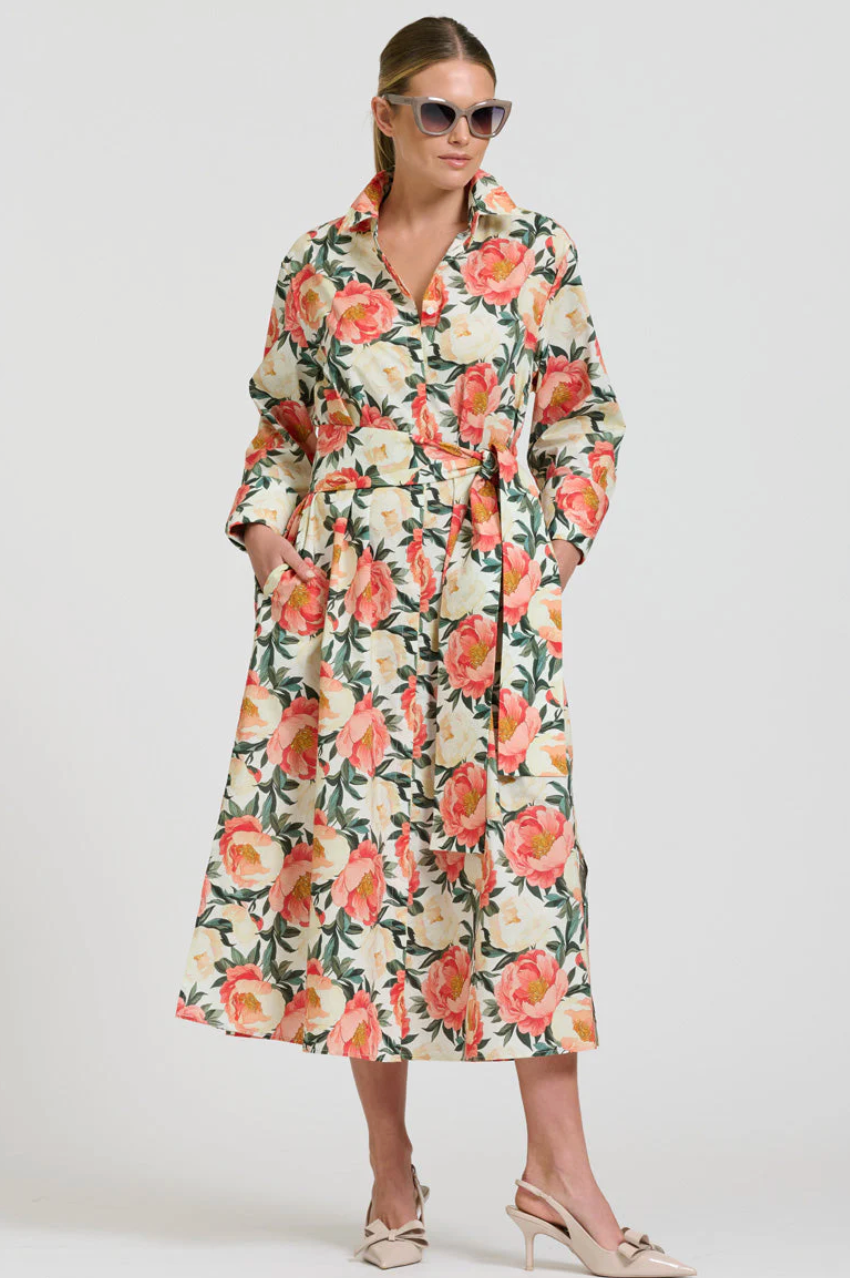 Amelie Shirt Dress - Peony