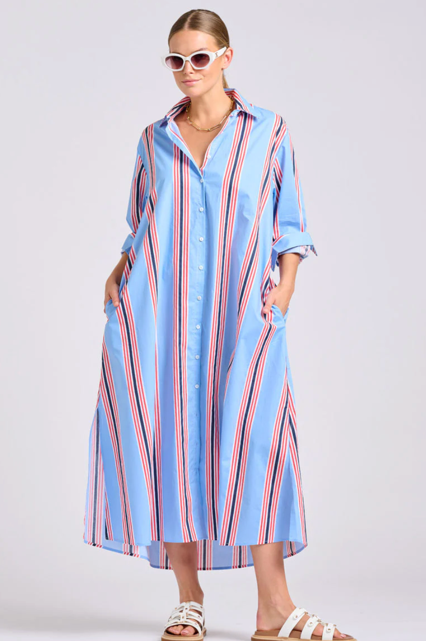 Luna Shirt Dress - Nautical Stripe