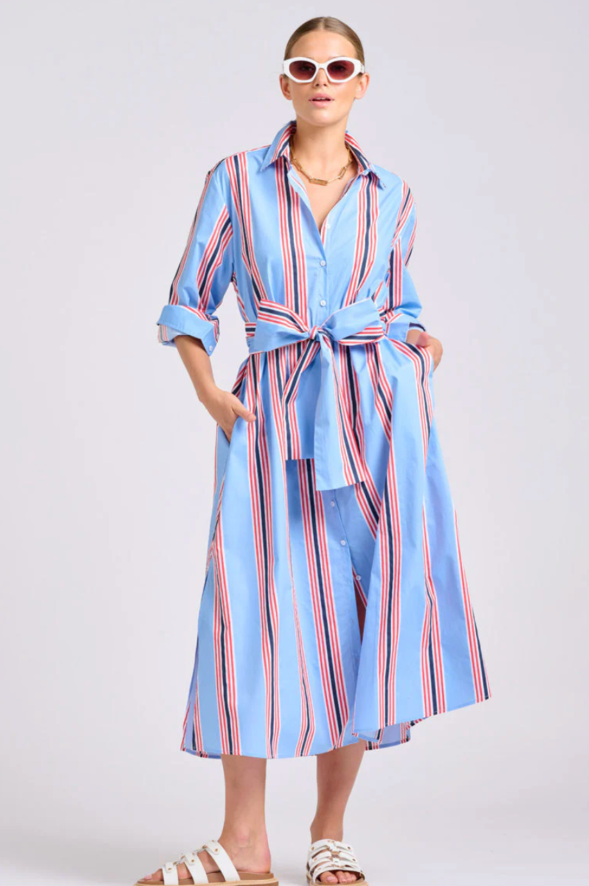 Luna Shirt Dress - Nautical Stripe