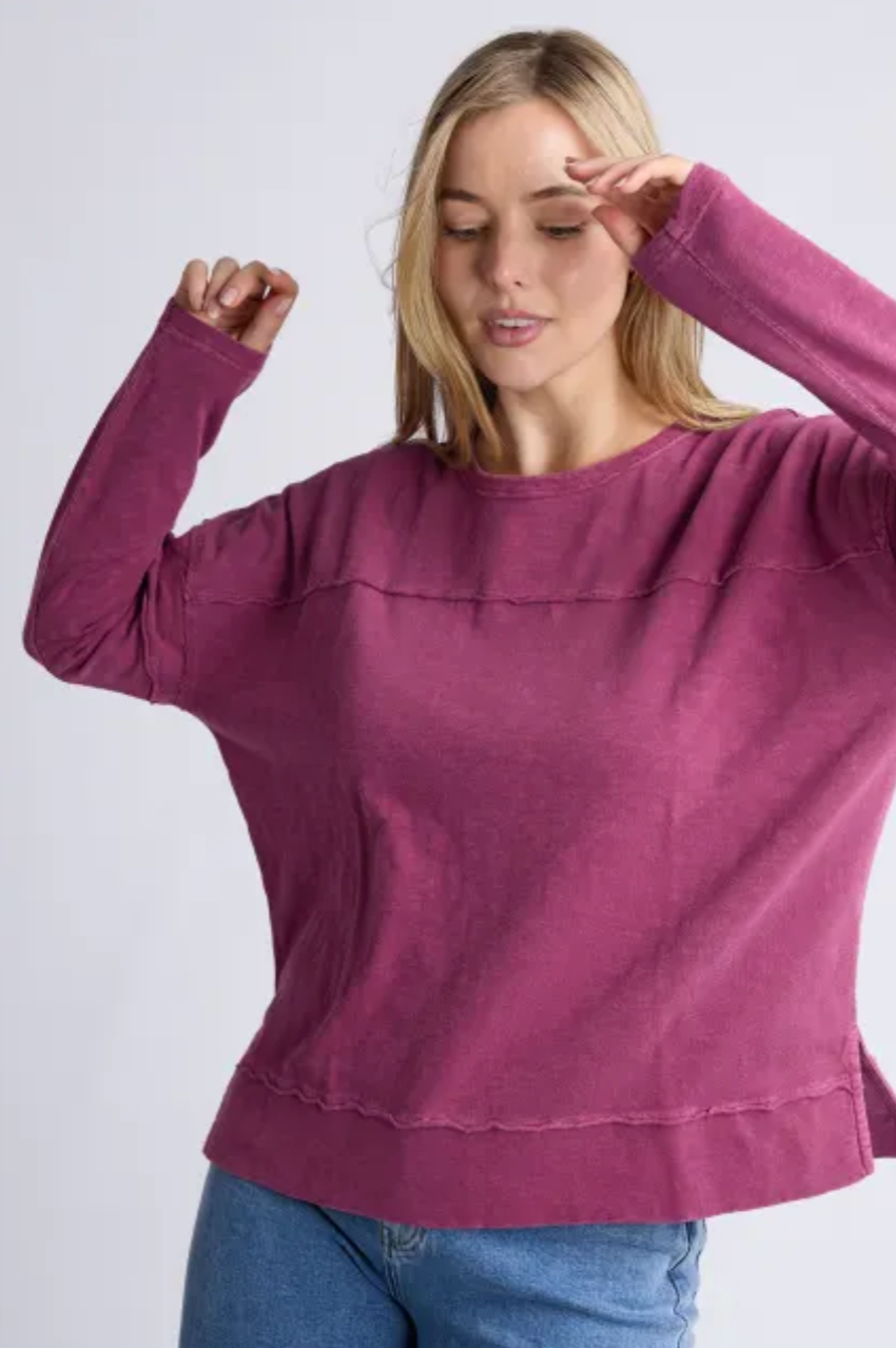 Foxwood Jayne Throw On Top - Port