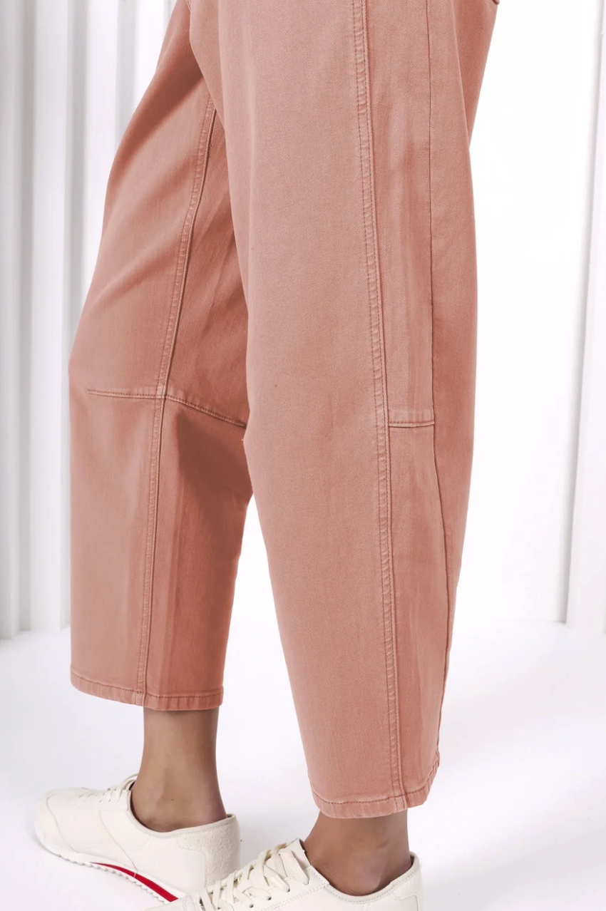 Monaco "Toni" Barrel Leg Jeans - Rosy