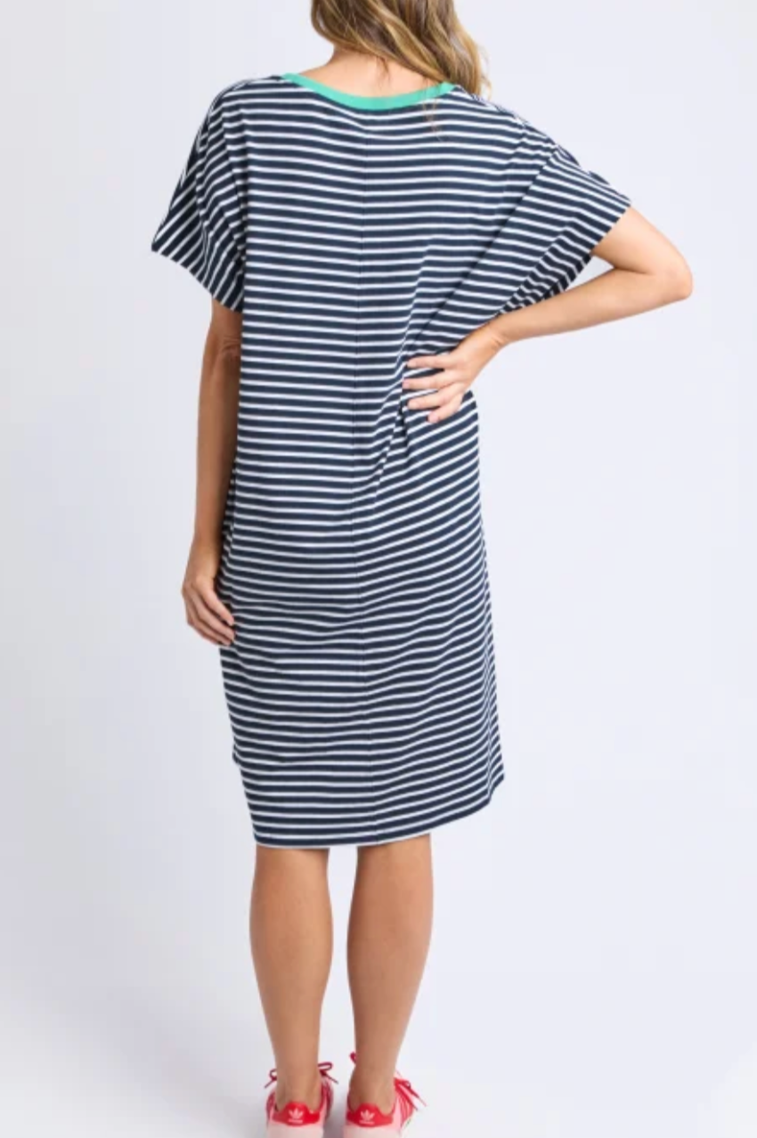 Elm Sabrina Dress - Navy/White