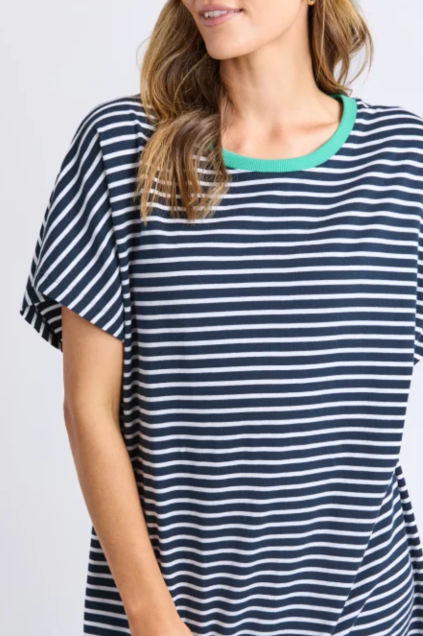 Elm Sabrina Dress - Navy/White