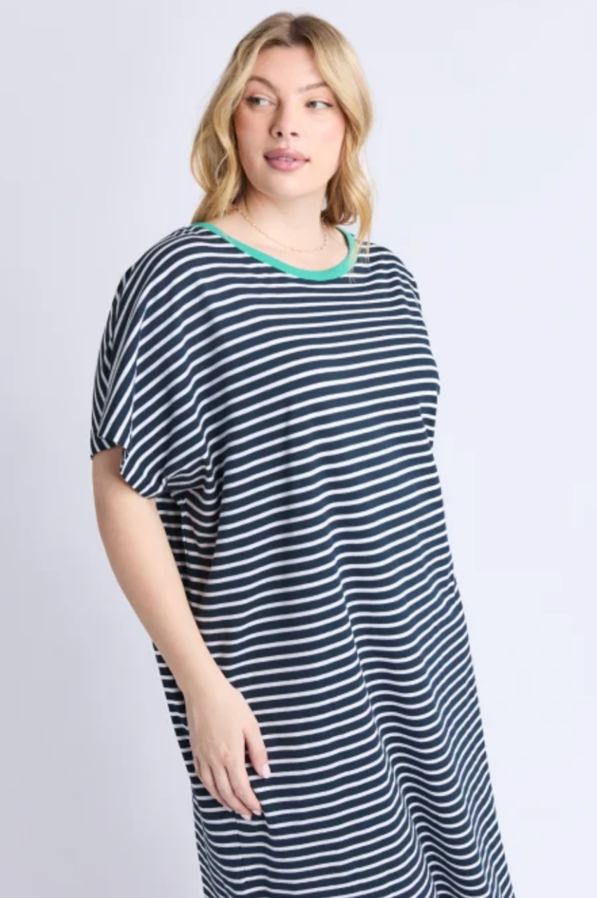 Elm Sabrina Dress - Navy/White
