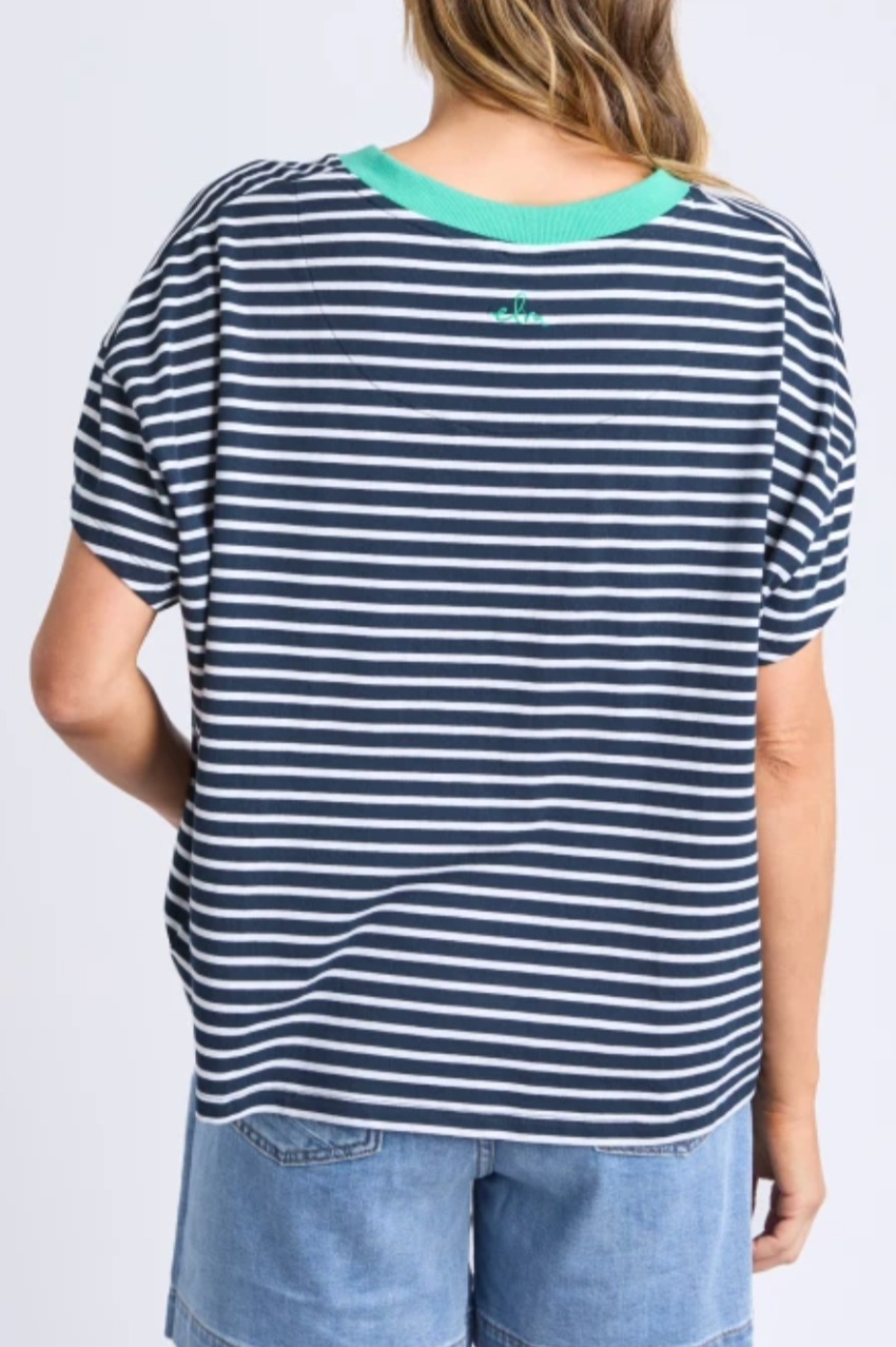 Elm Sabrina Tee - Navy/Wh Stripe