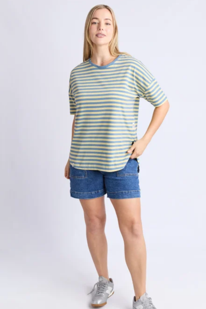 Elm Lauren S/S Tee - Blue/Yellow Stripe