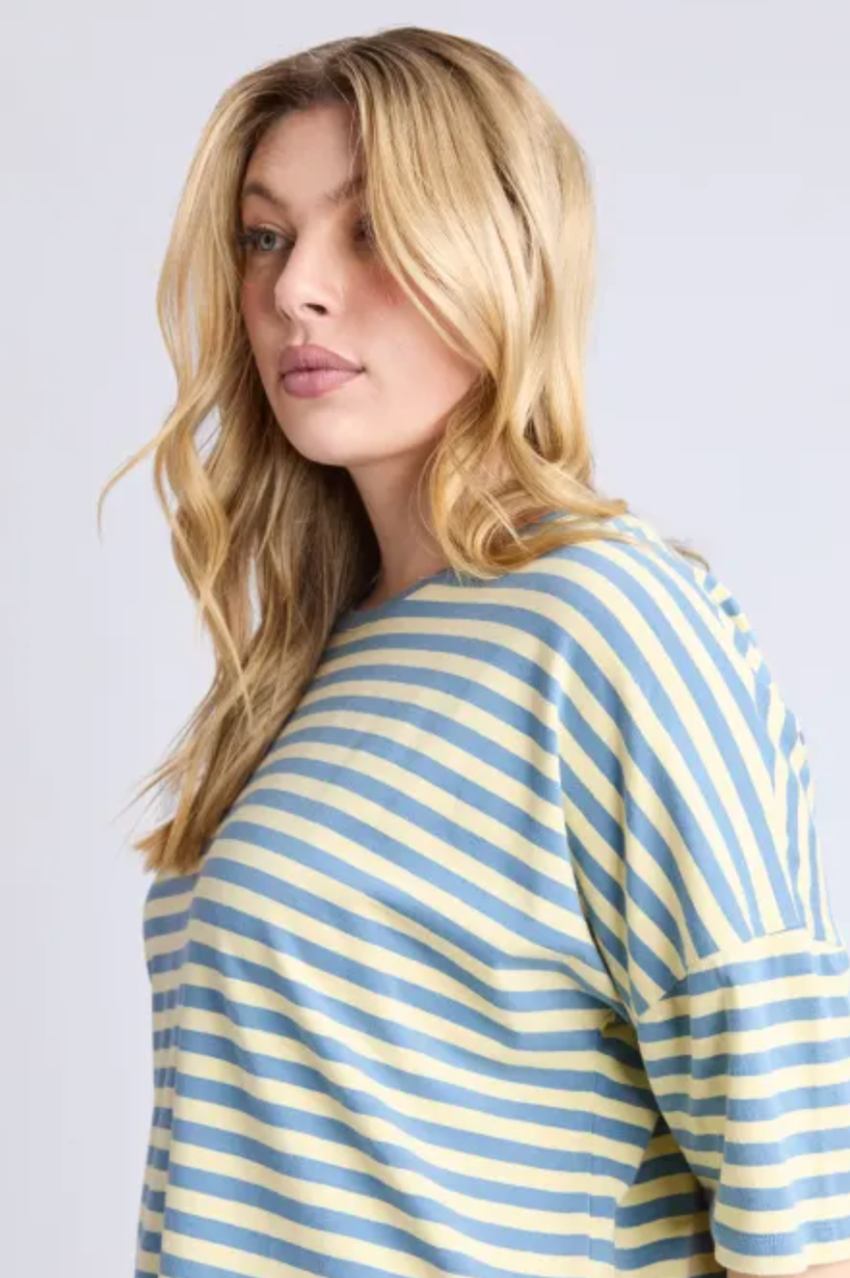 Elm Lauren S/S Tee - Blue/Yellow Stripe