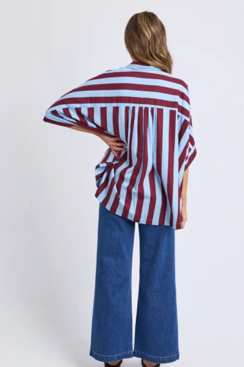 Elm Palermo Stripe Shirt - Plum/Blue