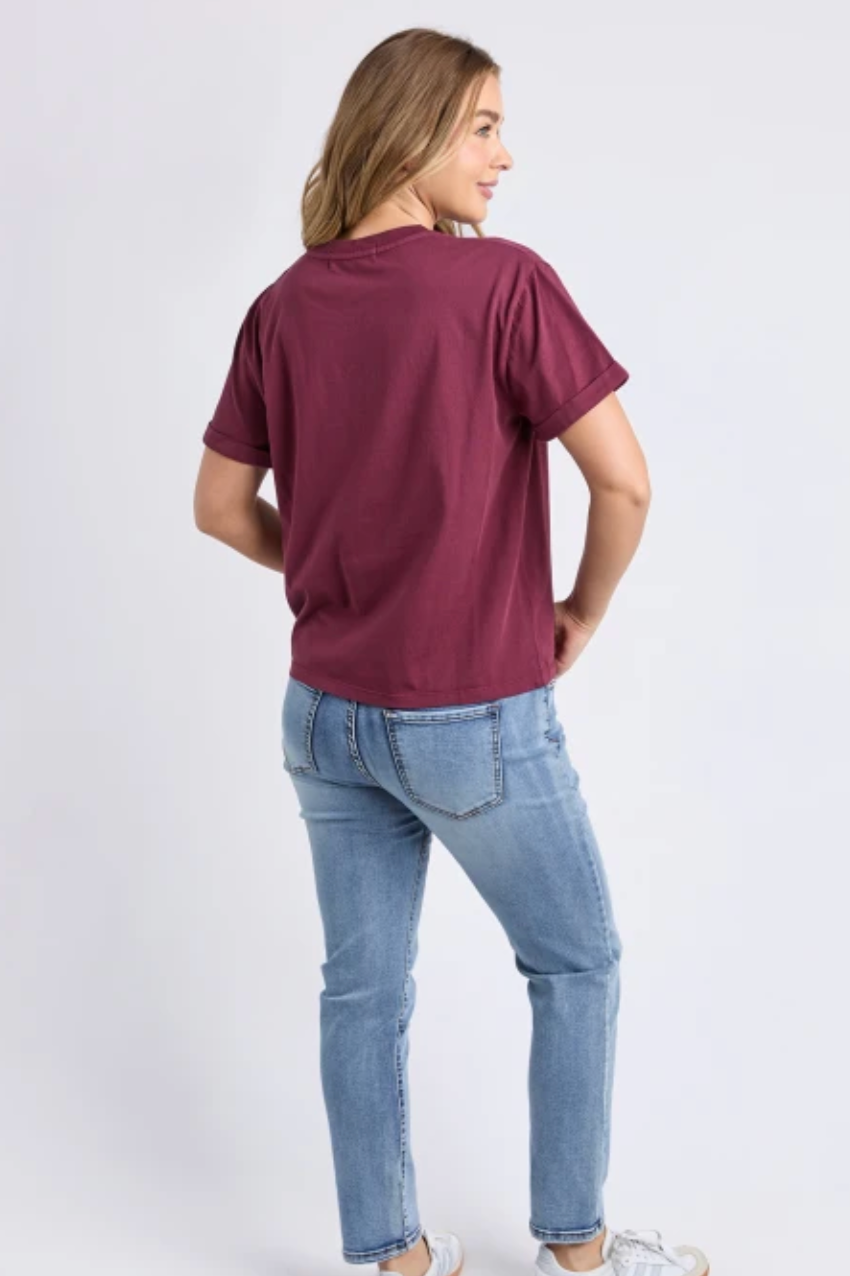 Foxwood Huntleigh Oversized Tee - Windsor Wine