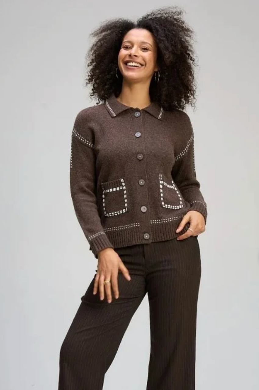 Tailored Cardi - Cocoa
