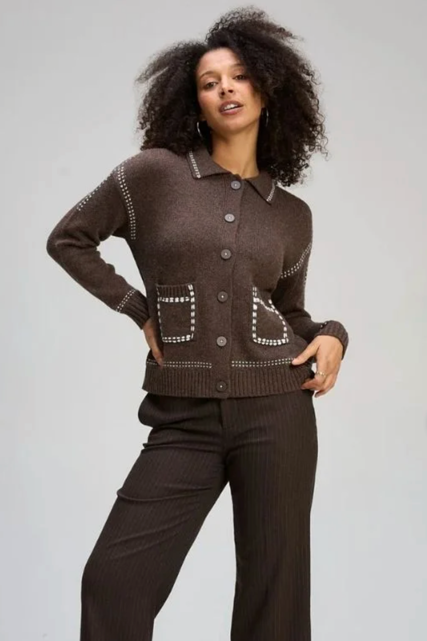 Tailored Cardi - Cocoa