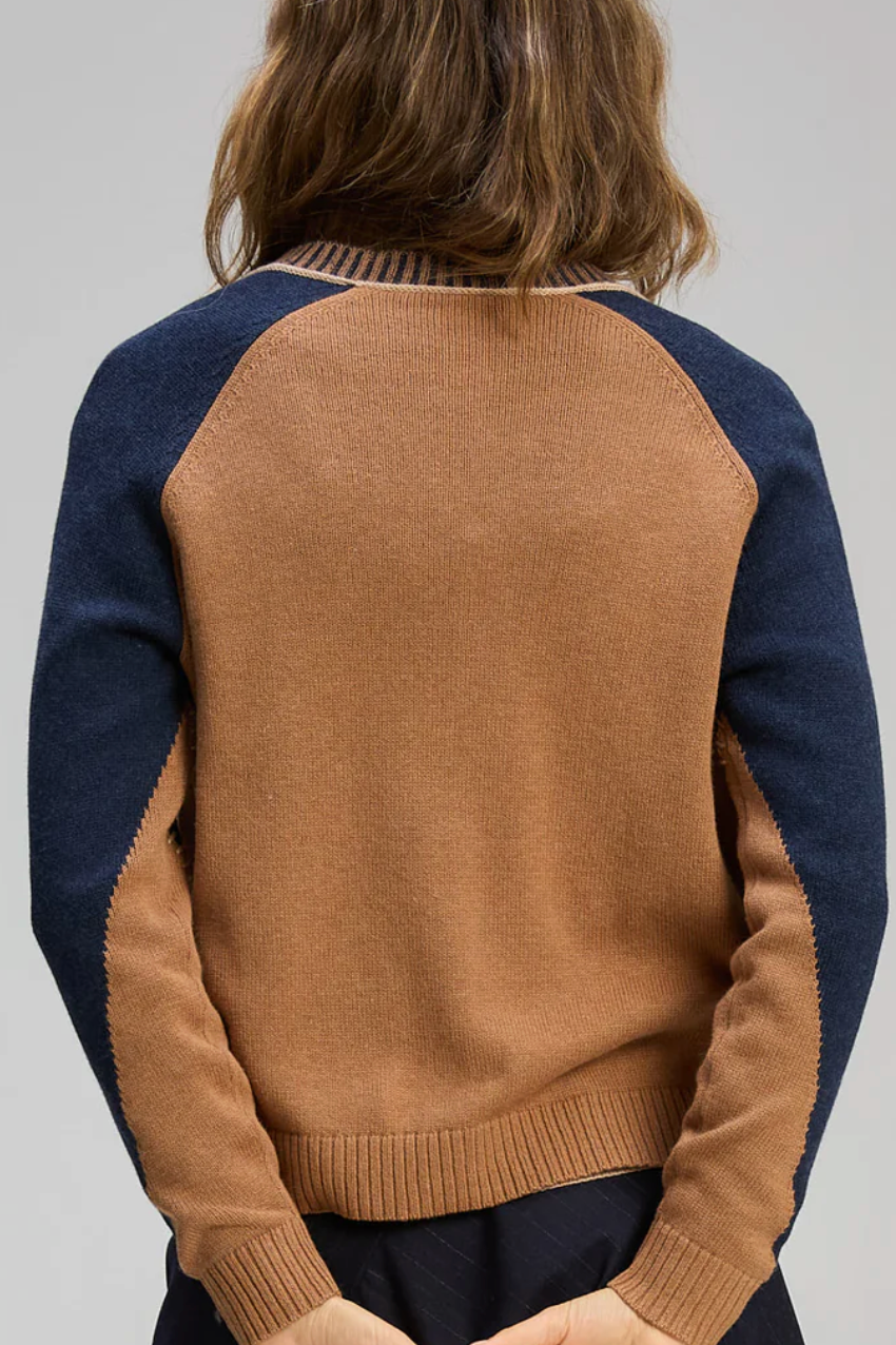 Dual Stitch Cardi - Cinnamon