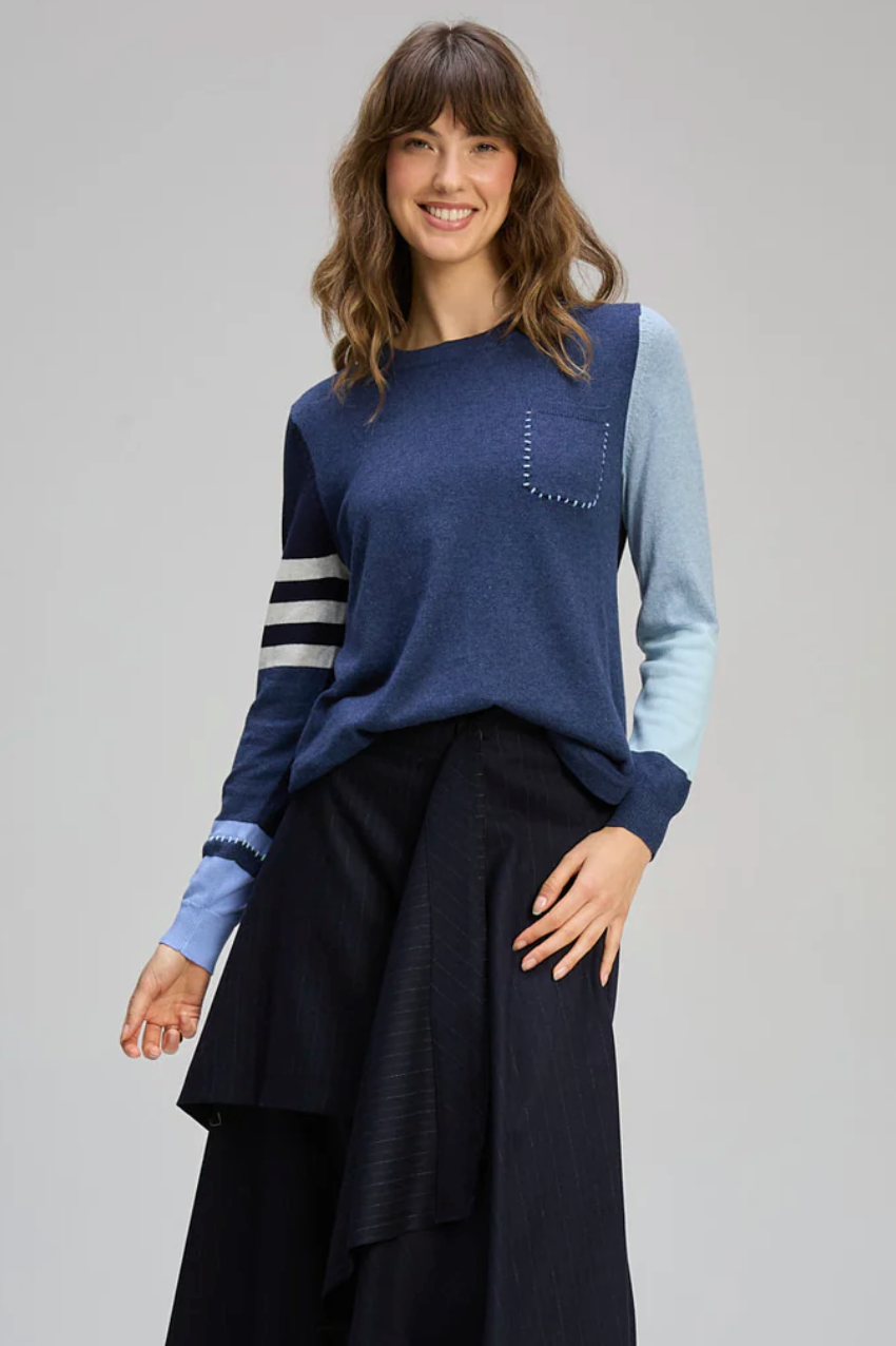 Pocket Detail Jumper - Denim
