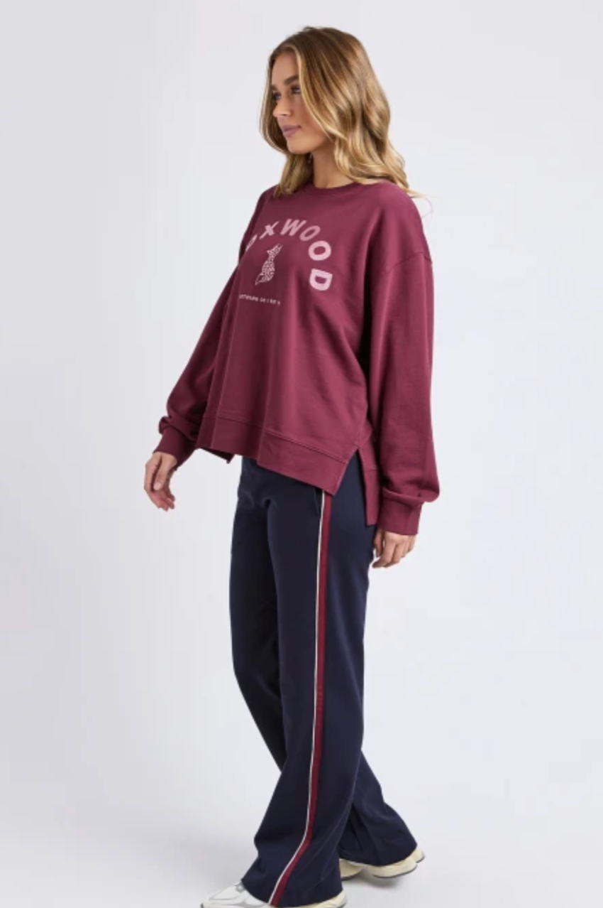 Foxwood Effortless Contrast Crew - Wine