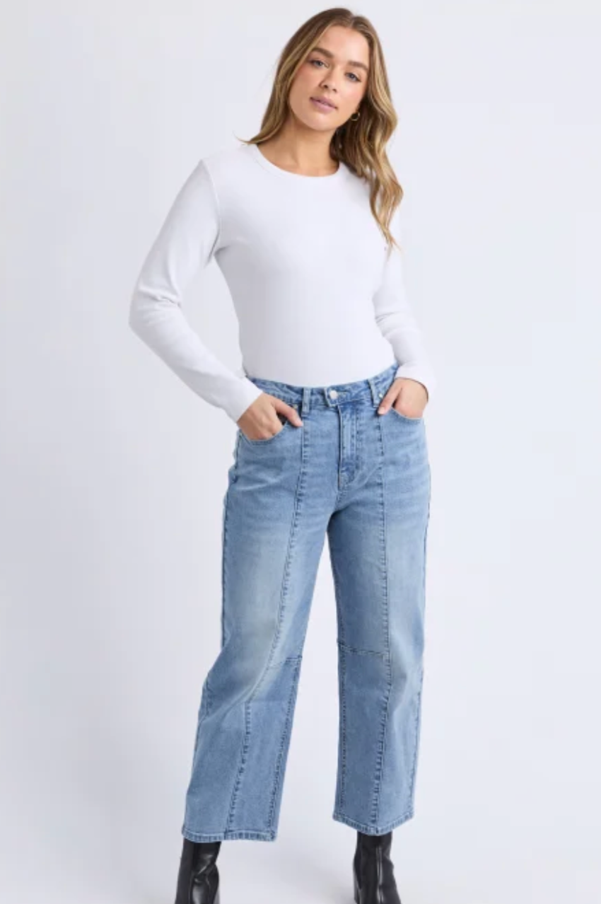 Foxwood Ambrose Barrel Jean - Lt Blue