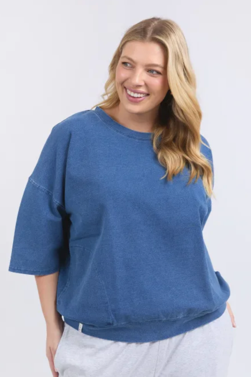 Elm Mazie Sweat - Denim Look