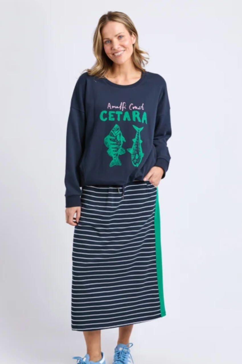 Elm Sloane Skirt - Navy/White Stripe