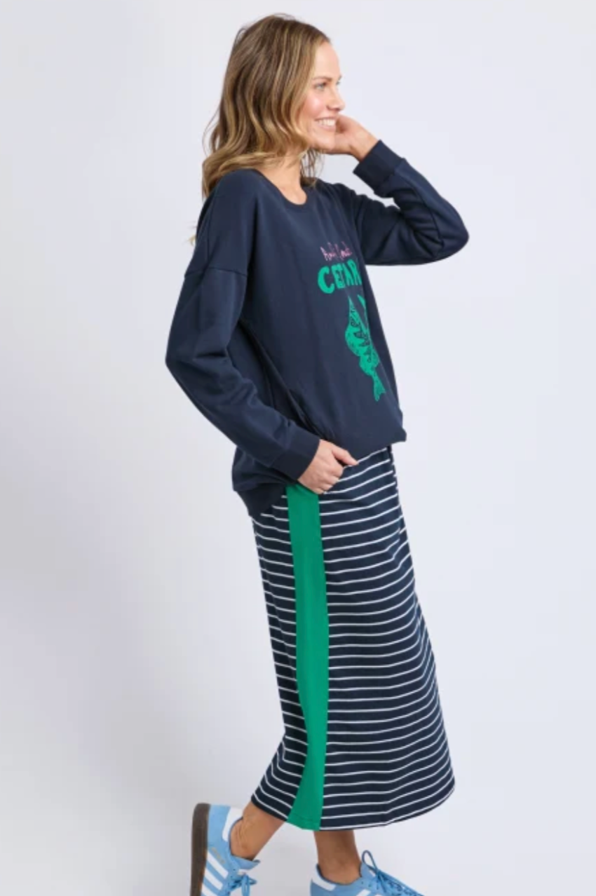 Elm Sloane Skirt - Navy/White Stripe