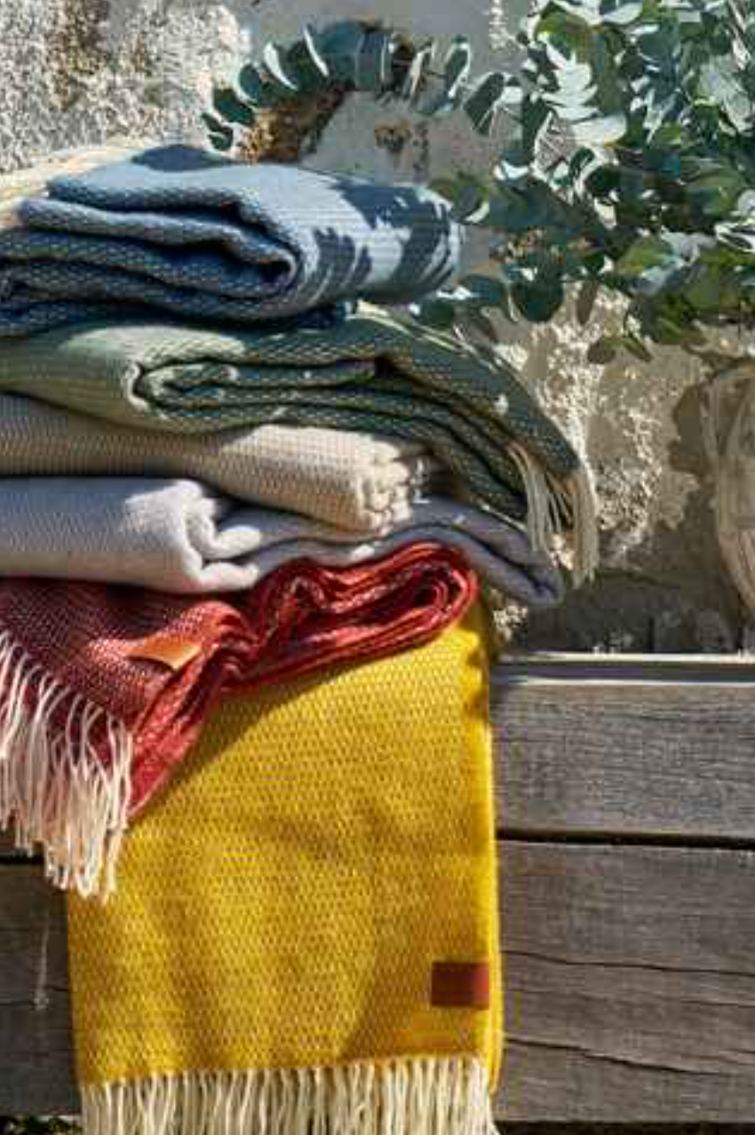 Hugo Merino Wool Blanket - Dusty Blue