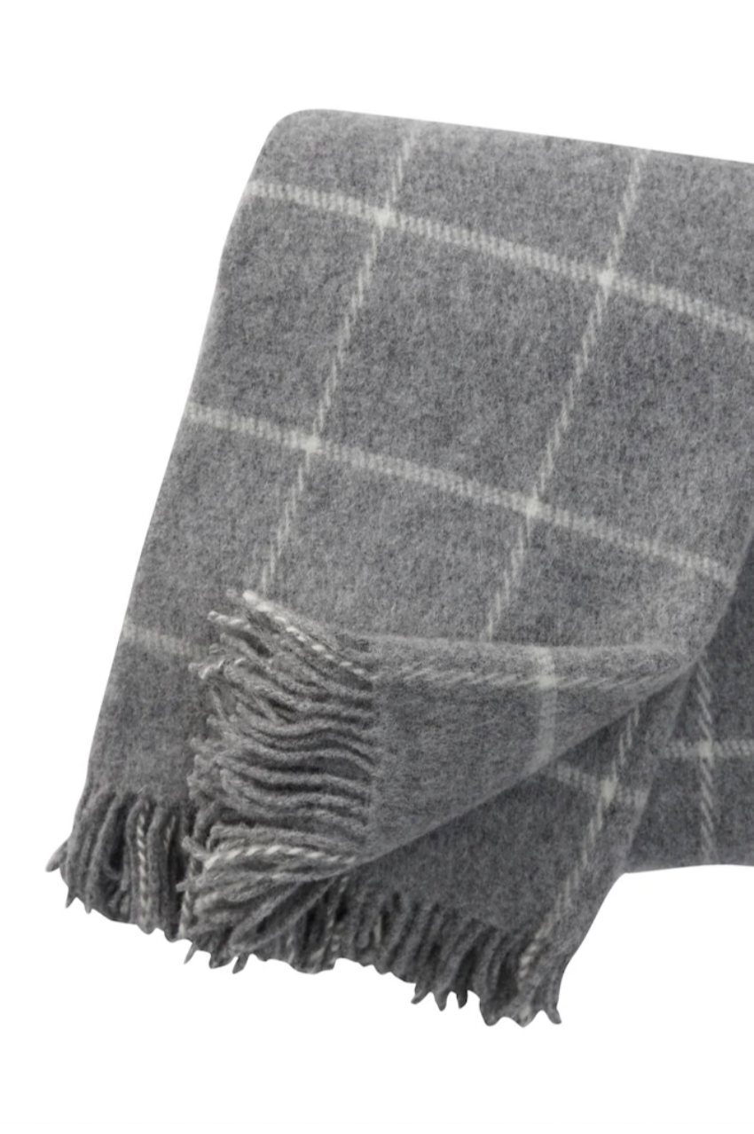 Vinga Brushed Wool Blanket - Lt Grey