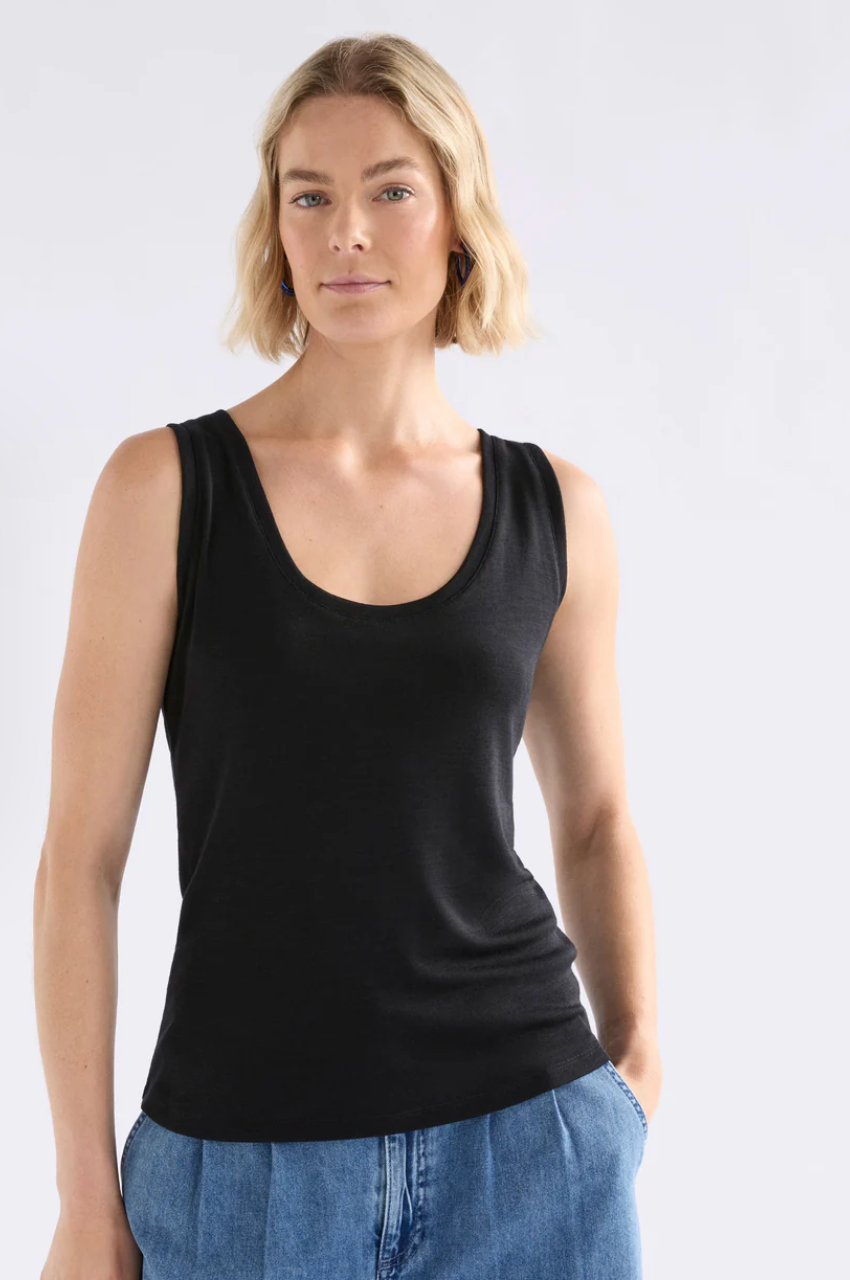 Merino Wool Tank - Black