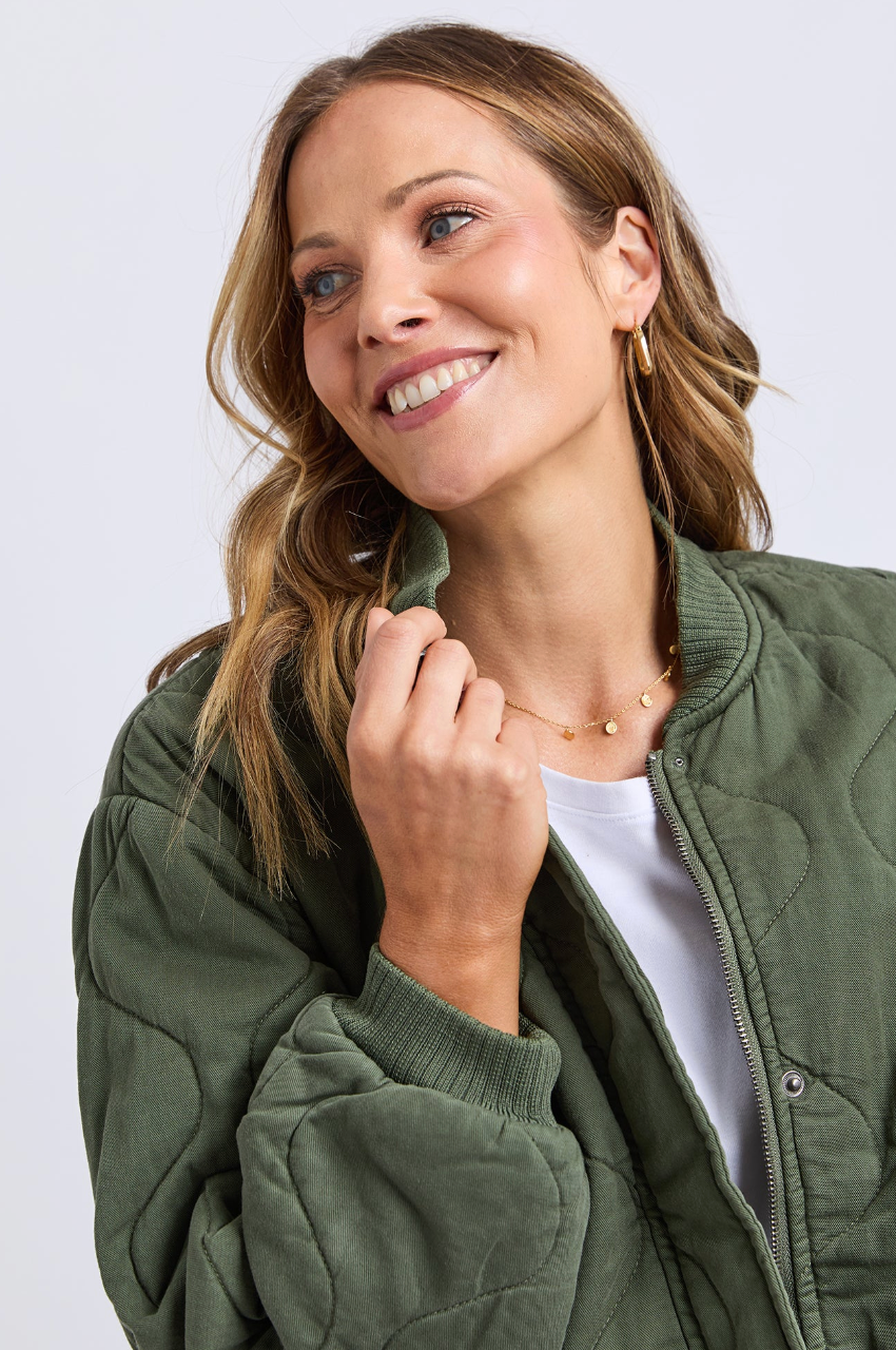 Elm Jean Bomber Jacket - Clover