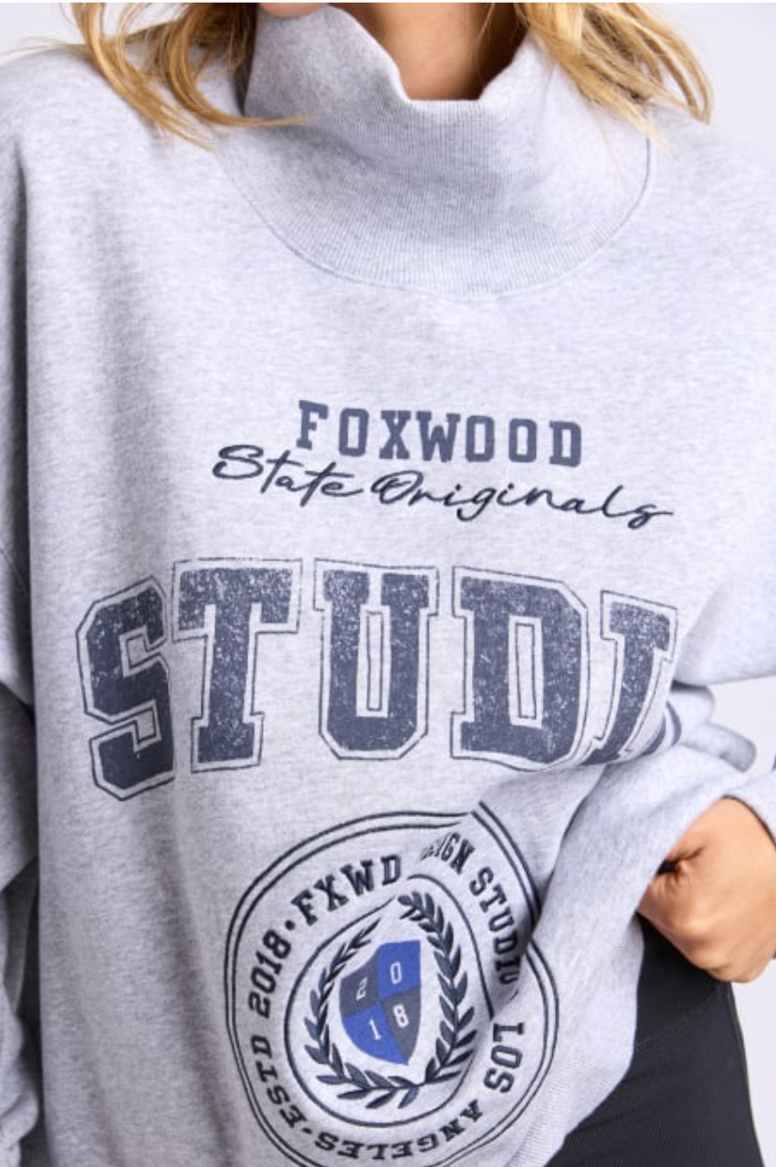 Foxwood Studio Mock Neck Crew - Grey