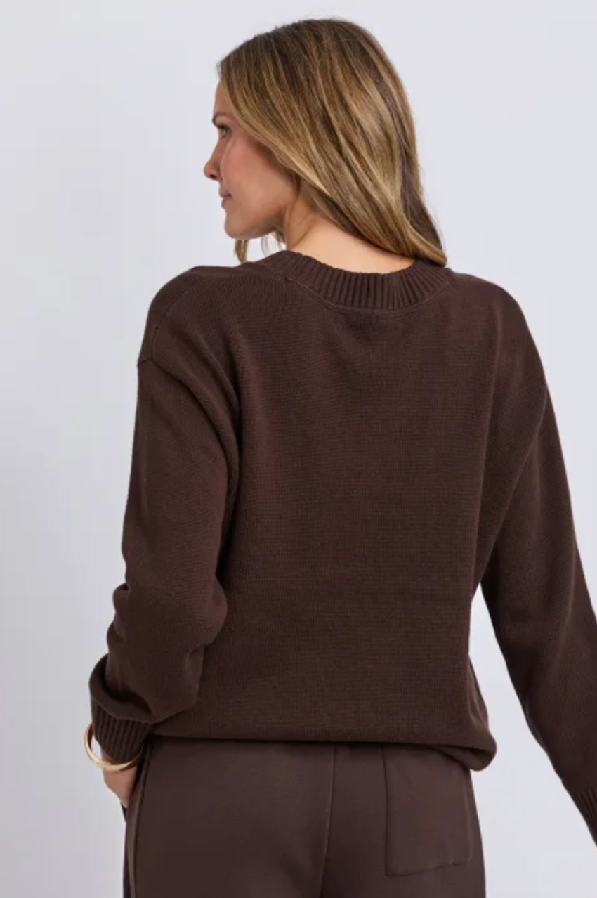 Foxwood Taylor Knit Crew - Coffee Bean