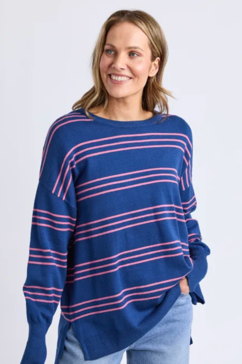 Elm- Navy Stripe