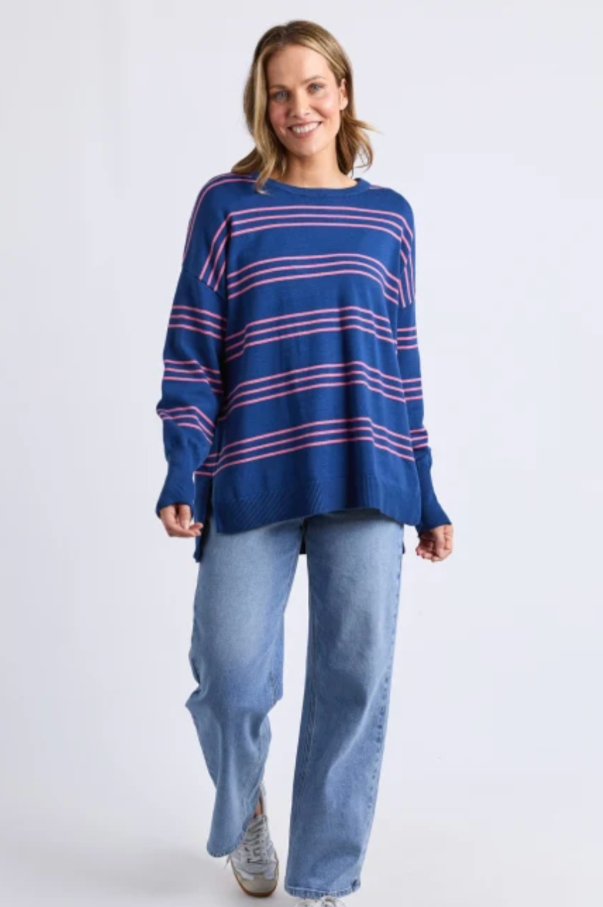 Elm- Navy Stripe