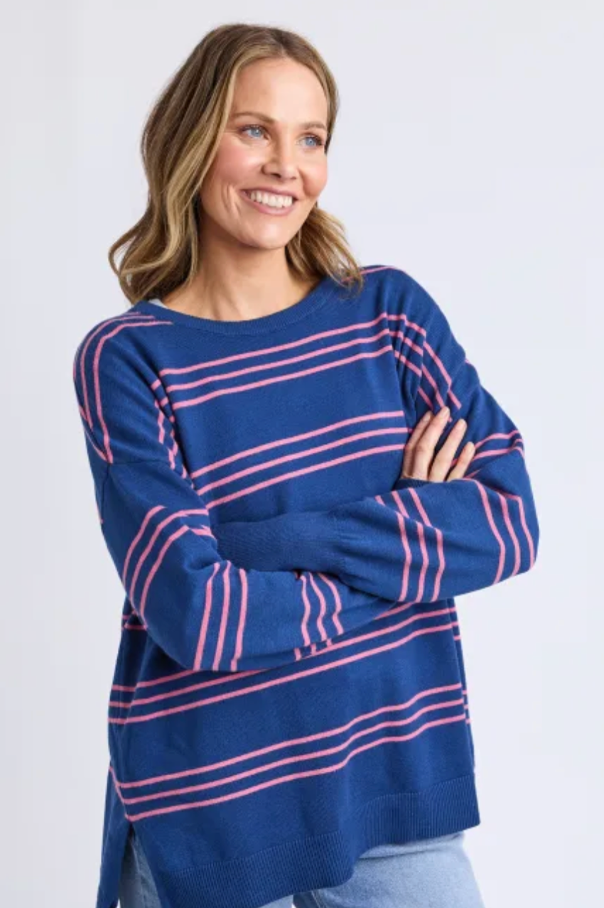Elm- Navy Stripe