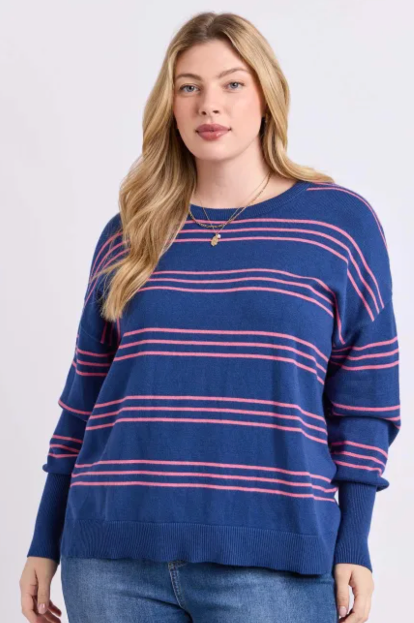 Elm- Navy Stripe