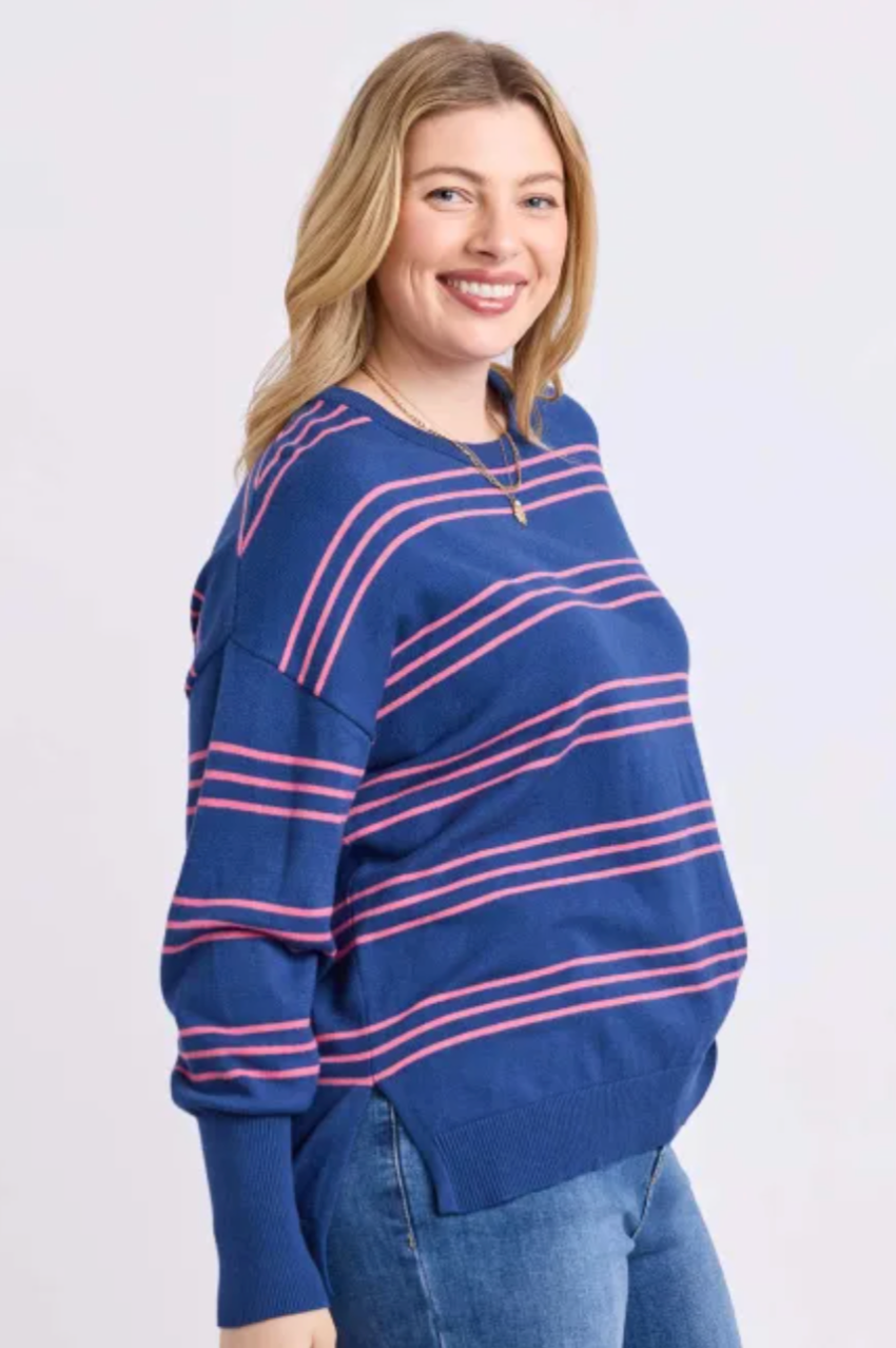 Elm- Navy Stripe
