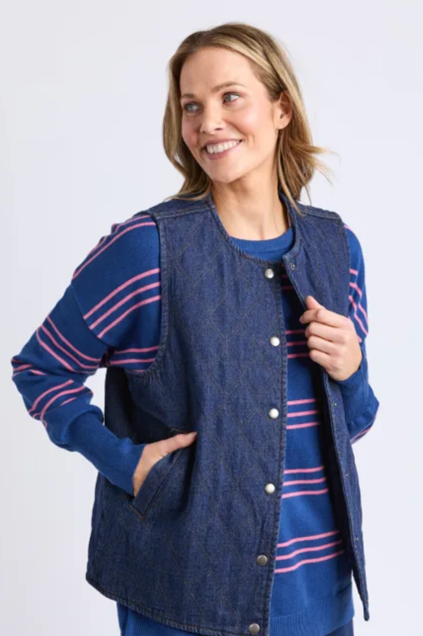 Elm Polly Quilted Denim Vest