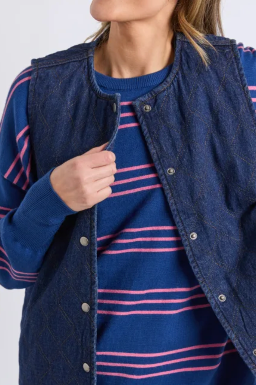 Elm Polly Quilted Denim Vest