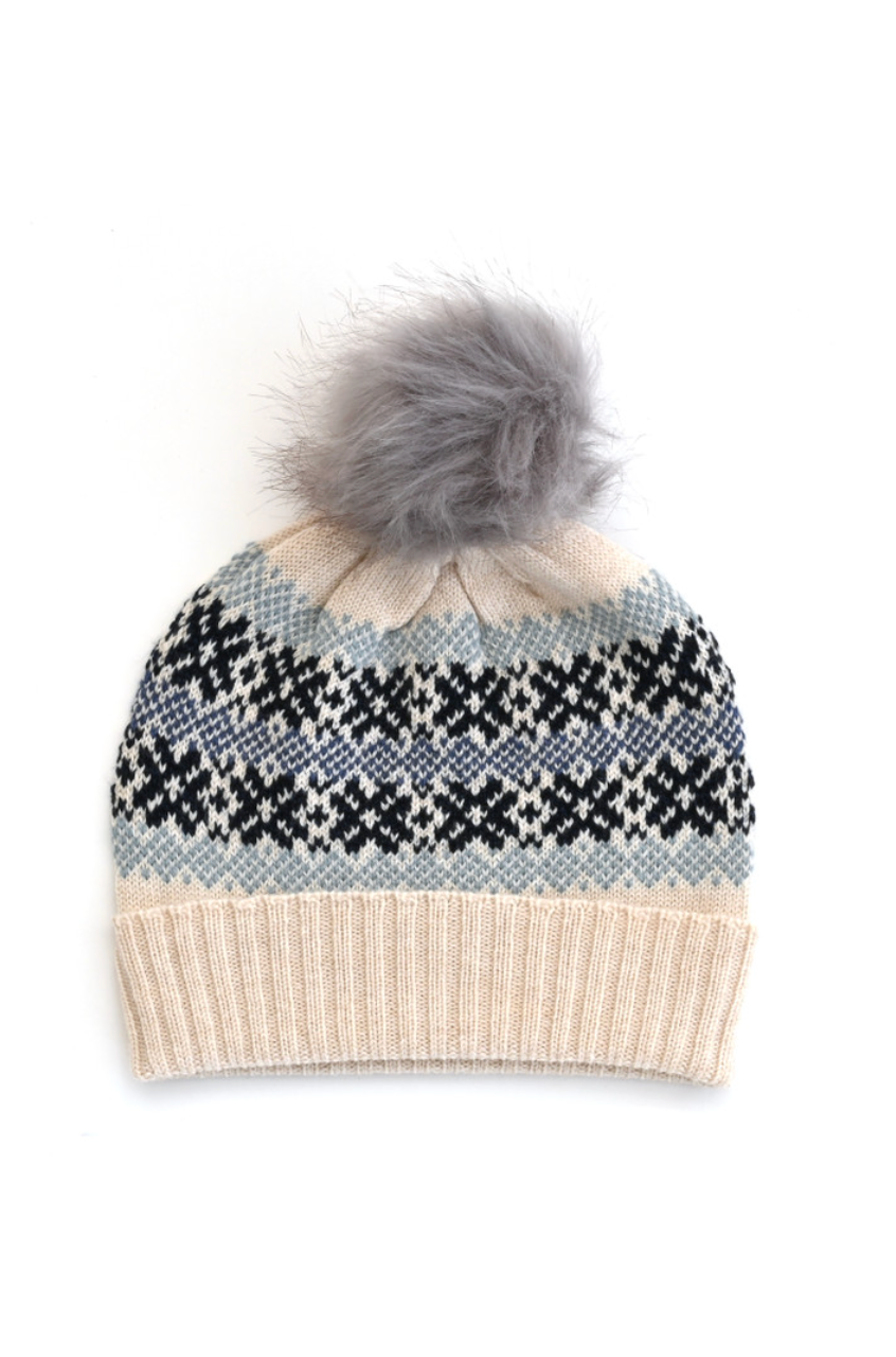 Heidi Fair Isle Wool Beanie - Antique