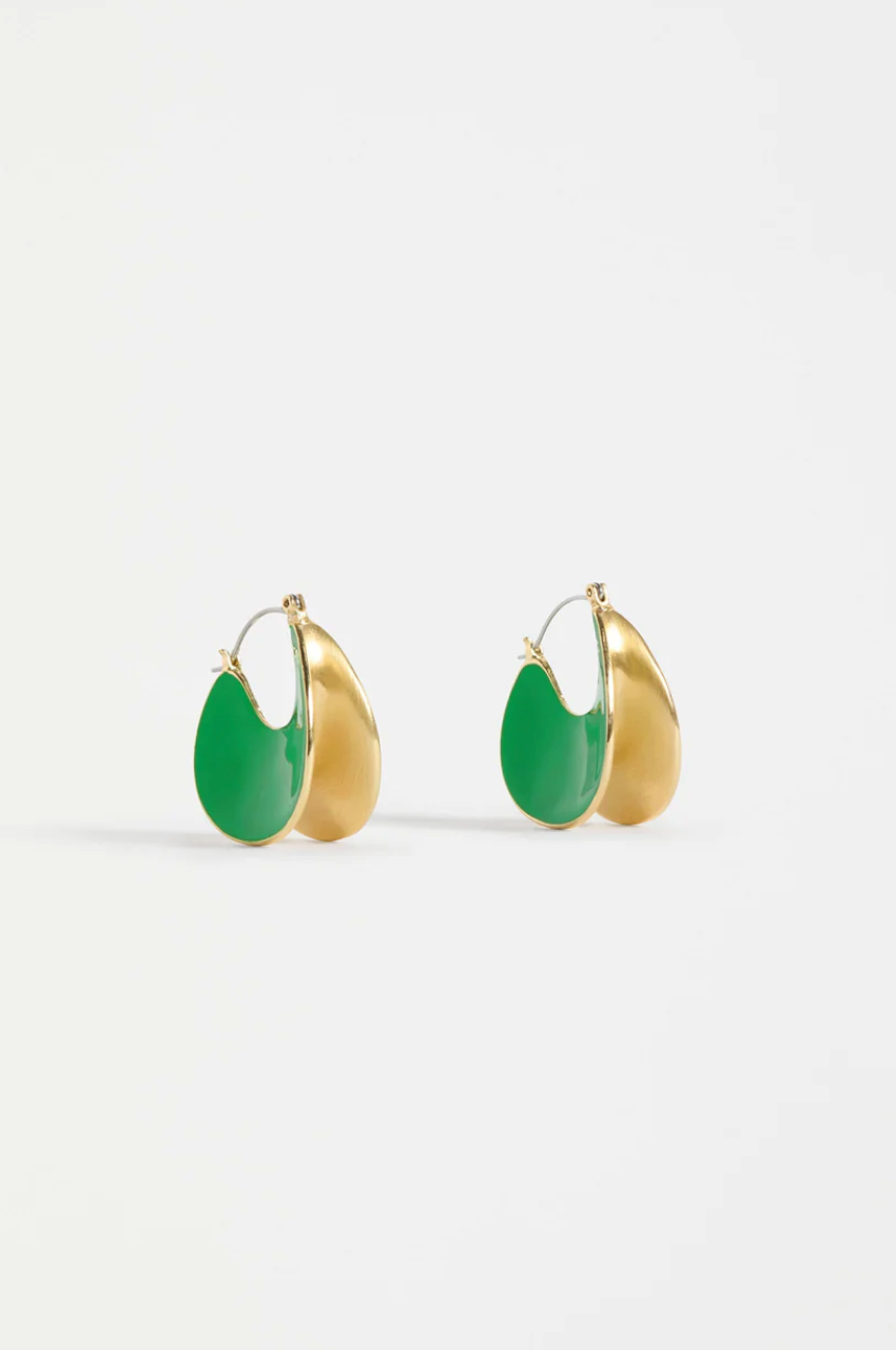 Elk Apenn Large Hoop Earring - Vine Green