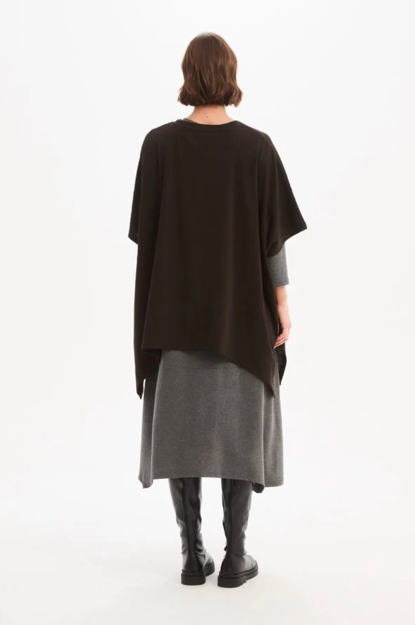 Split Hem Knit Top - Chocolate