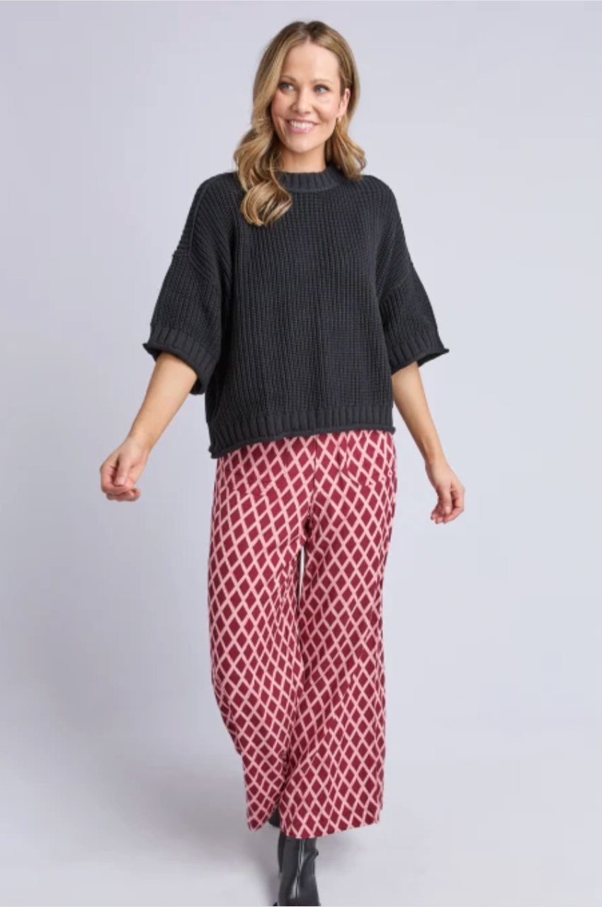Luela Short Sleeve Knit - Black